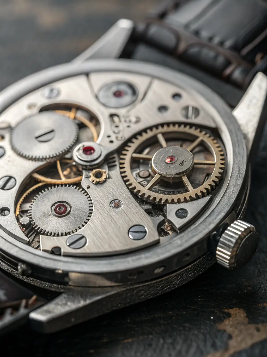Microscopic view of ProfsCrystals' coating layers on a watch crystal, illustrating the precision and advanced technology involved in the coating process.