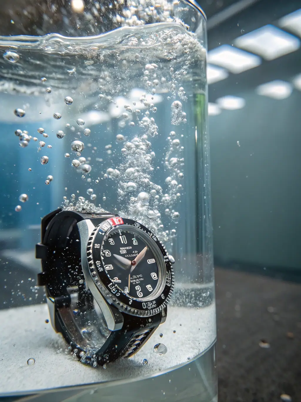 Image of a watch crystal undergoing a scratch test, demonstrating the durability and resistance of ProfsCrystals' anti-reflective coating.